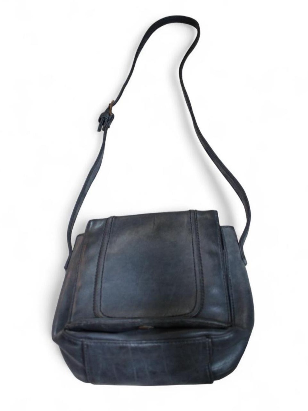 Classic Black Leather Women's Crossbody Bag
